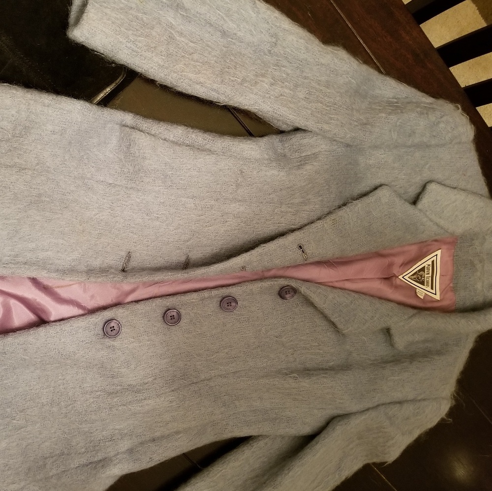 Light Blue Mohair/Wool Car Coat